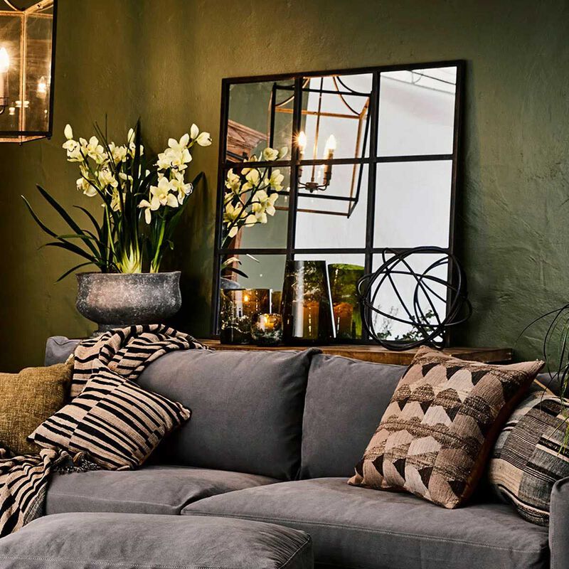 French Country Square Iron Grid Mirror image number 1